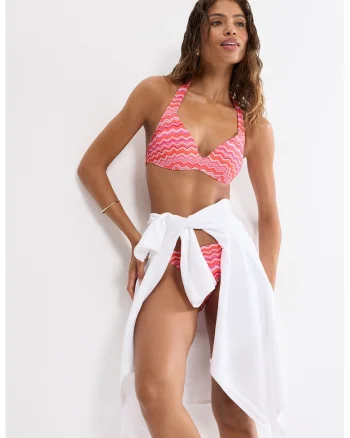 Sutien de baie cu bareta halter Mix&Match, Portocaliu/Roz/Roz pal
