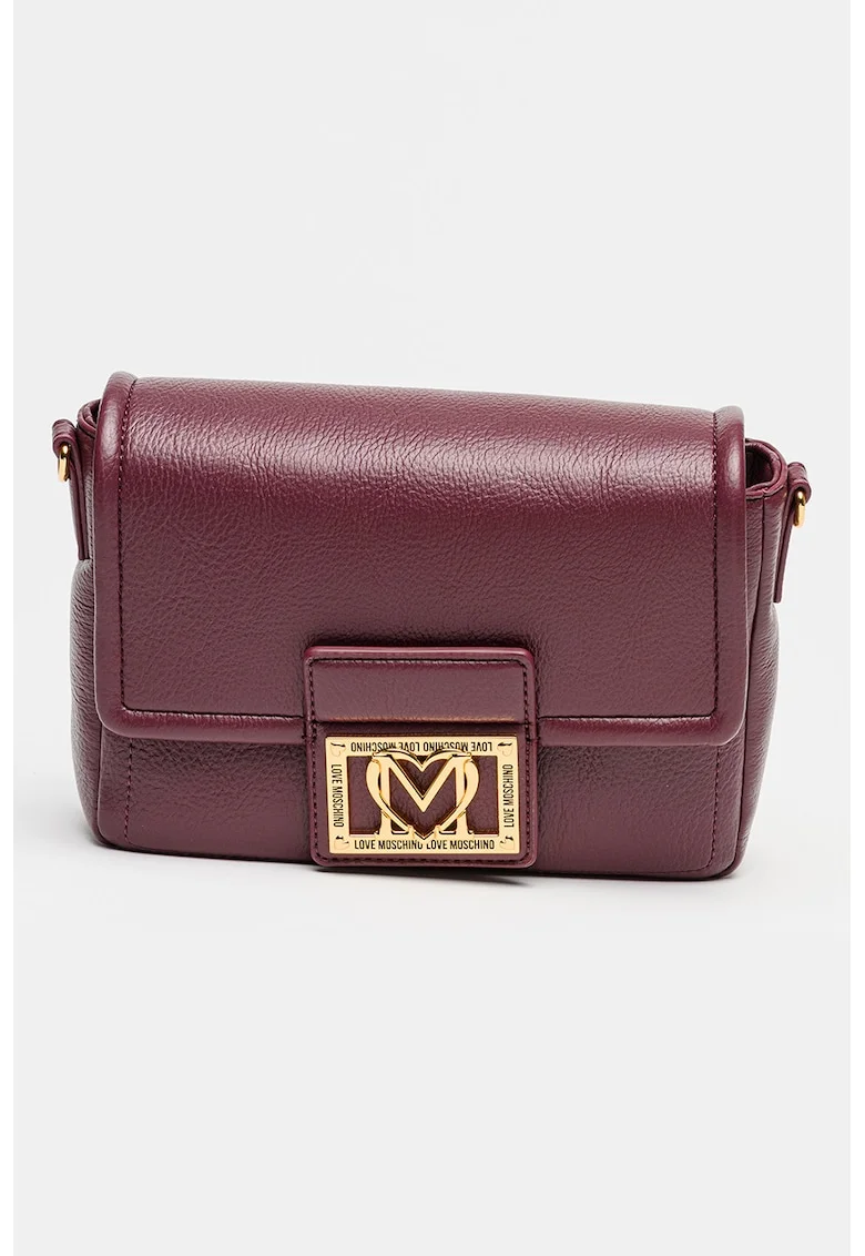 Geanta crossbody de piele ecologica cu bareta detasabila si ajustabila, Violet tyrian