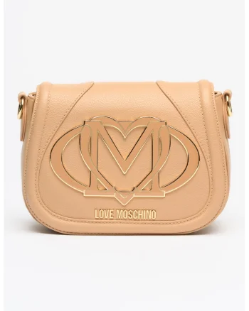 Geanta crossbody cu inchidere cu clapa, Maro nisip