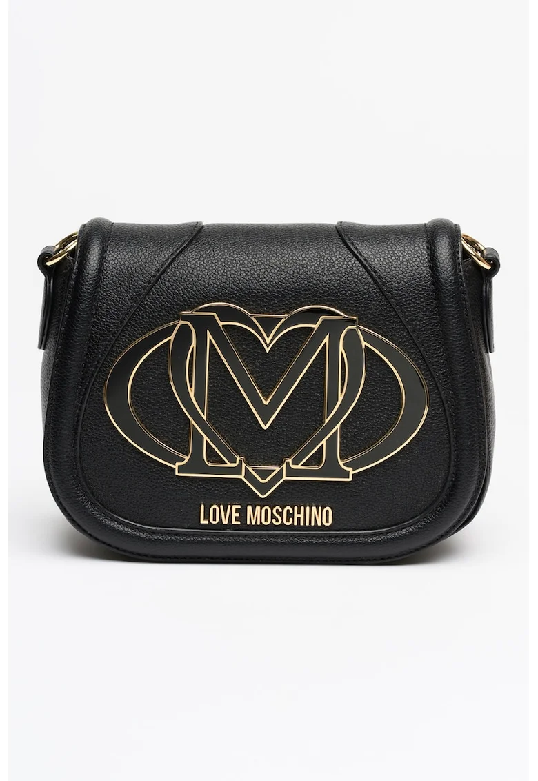 Geanta crossbody cu inchidere cu clapa, Negru