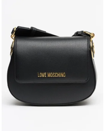 Geanta crossbody din piele ecologica cu clapa, Negru