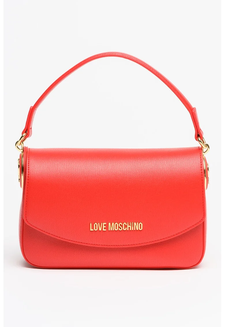 Geanta crossbody din piele ecologica cu bareta detasabila, Rosu vermillion