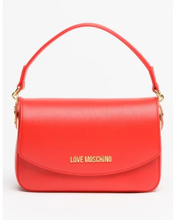 Geanta crossbody din piele ecologica cu bareta detasabila, Rosu vermillion