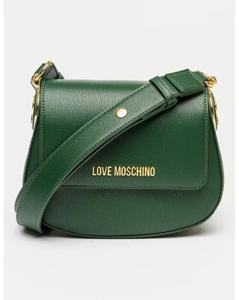 Geanta crossbody din piele ecologica cu clapa, Verde englez
