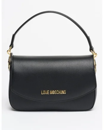 Geanta crossbody din piele ecologica cu bareta detasabila, Negru antracit