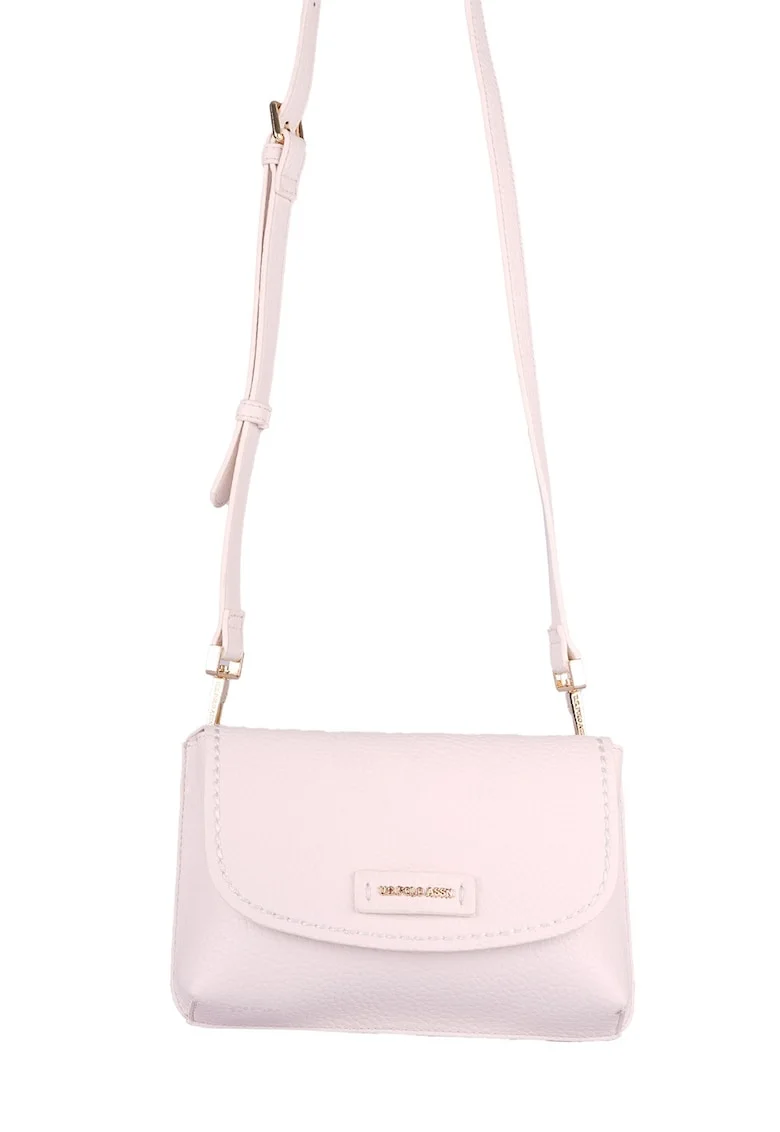 Geanta crossbody de piele ecologica cu bareta detasabila, Alb