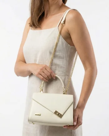Geanta crossbody cu bareta din lant cu protectie pentru umar