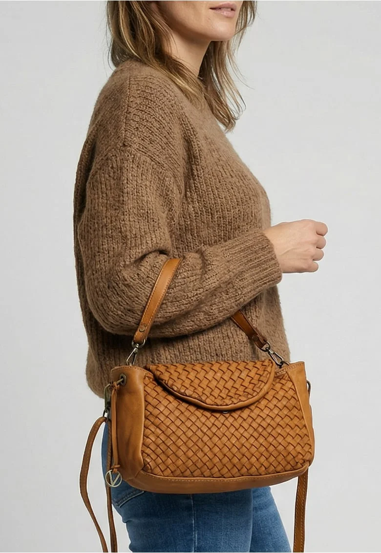 Geanta crossbody cu model impletit