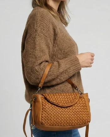 Geanta crossbody cu model impletit