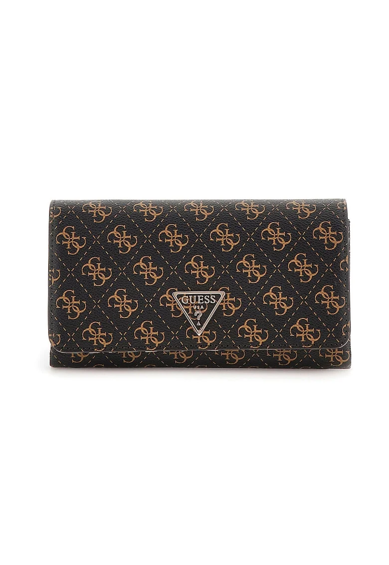 Geanta crossbody de piele ecologica cu monograma, Maro