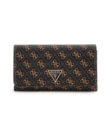 Geanta crossbody de piele ecologica cu monograma, Maro