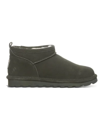 Ghete slip-on de piele intoarsa, Verde padure