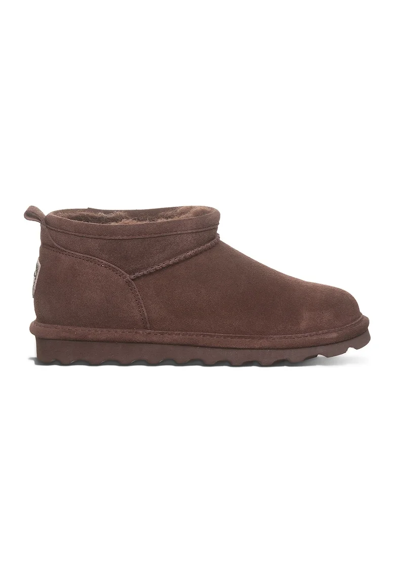 Ghete slip-on de piele intoarsa, Maro inchis