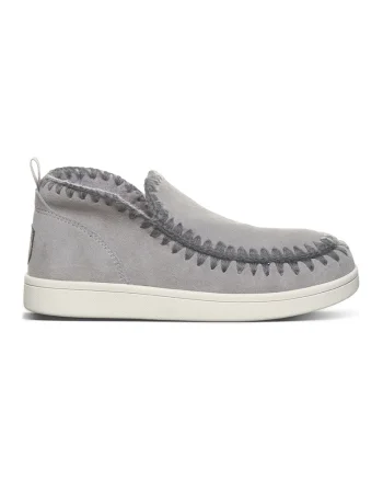 Ghete slip-on din piele intoarsa, Gri deschis