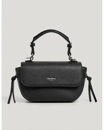 Geanta crossbody din piele ecologica cu clapa, Negru