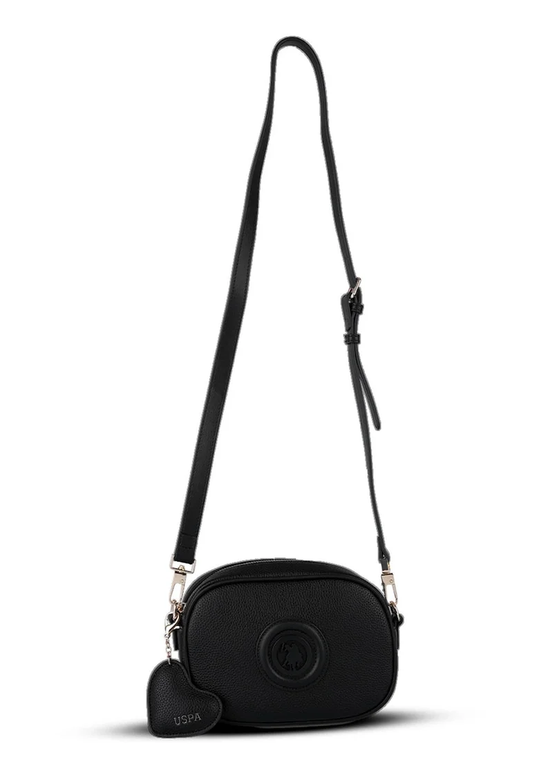 Geanta crossbody de piele ecologica, Negru