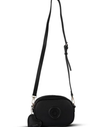 Geanta crossbody de piele ecologica, Negru