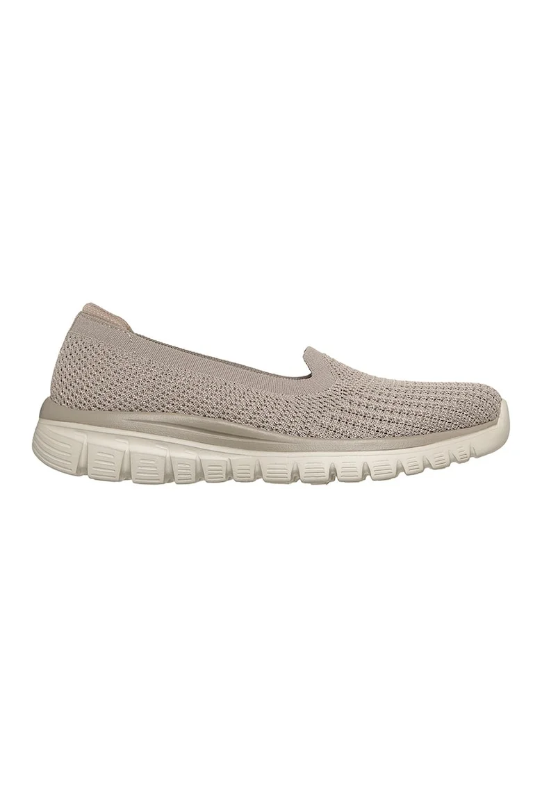 Pantofi slip-on cu aspect tricotat Graceful, Maro taupe