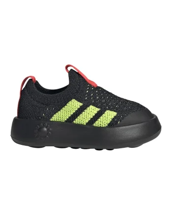 Pantofi sport BubbleComfy slip-on din material textil, Negru/Verde fistic