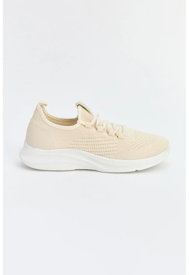 Pantofi sport din material textil cu model slip-on, Portocaliu pal