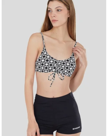 Sutien cu model si bretele ajustabile Moana, Alb/Negru