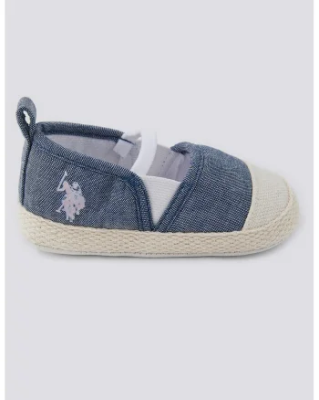 Botosei slip-on, Alb fildes/Albastru melange