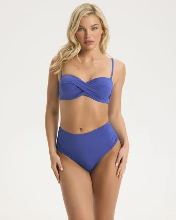 Sutien de baie dama Bandeau  bases, Albastru