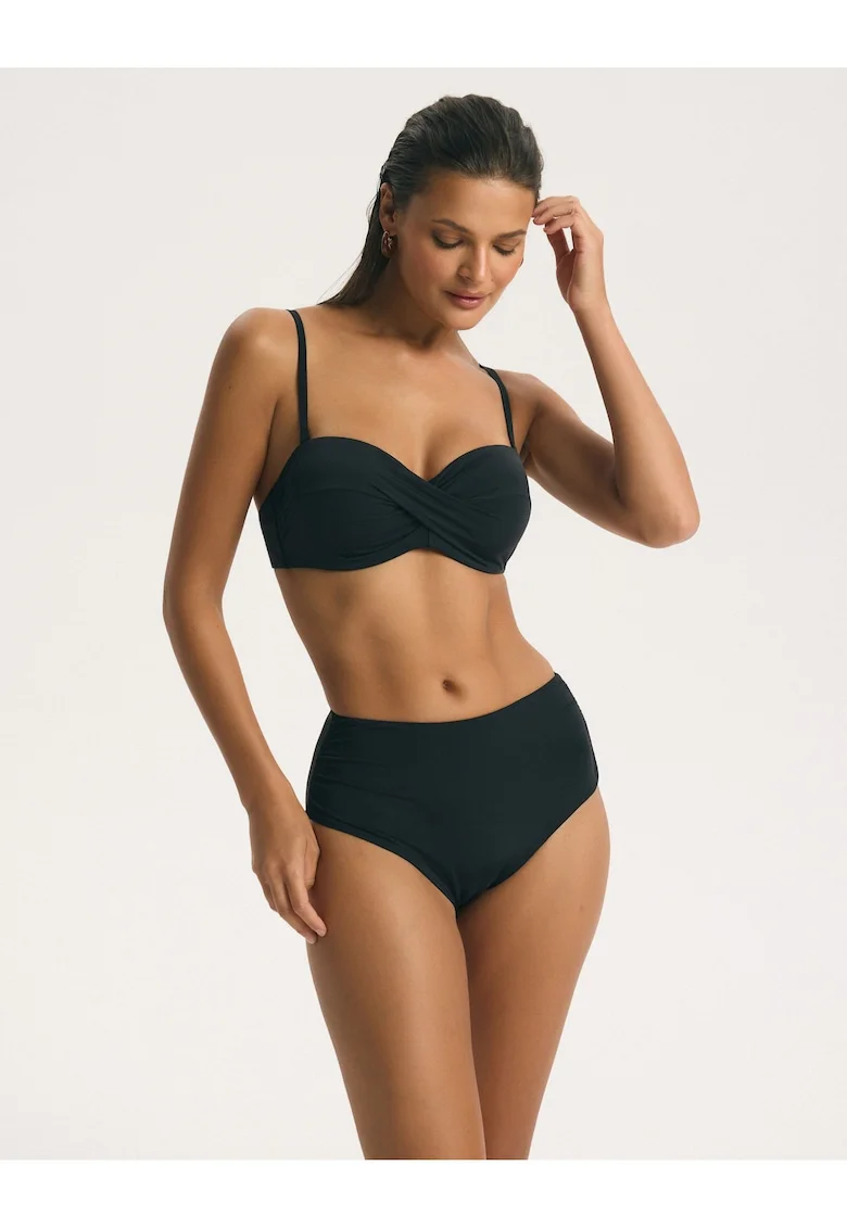 Sutien de baie dama Bandeau  bases, Negru