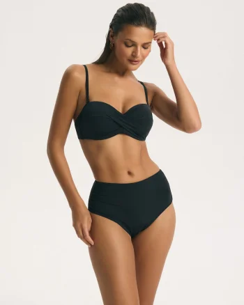 Sutien de baie dama Bandeau  bases, Negru