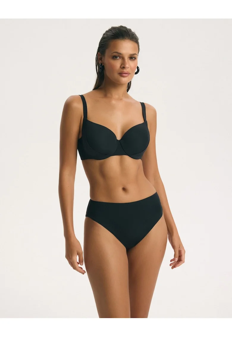 Slip de baie Figi dama High leg, Negru