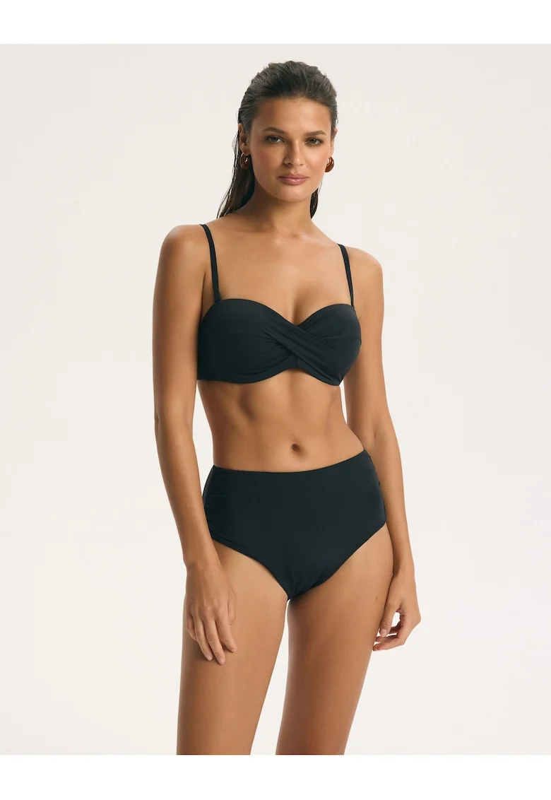 Slip de baie Cu talie inalta dama BASE, Negru