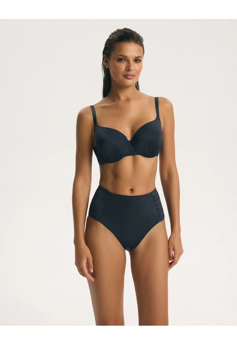 Slip de baie talie inalta dama Antibes, Bleumarin