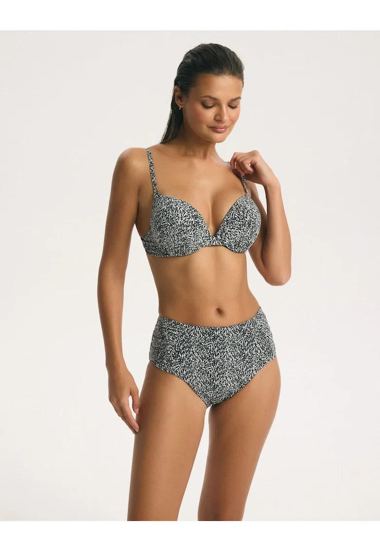 Slip de baie talie inalta dama Antibes, Negru