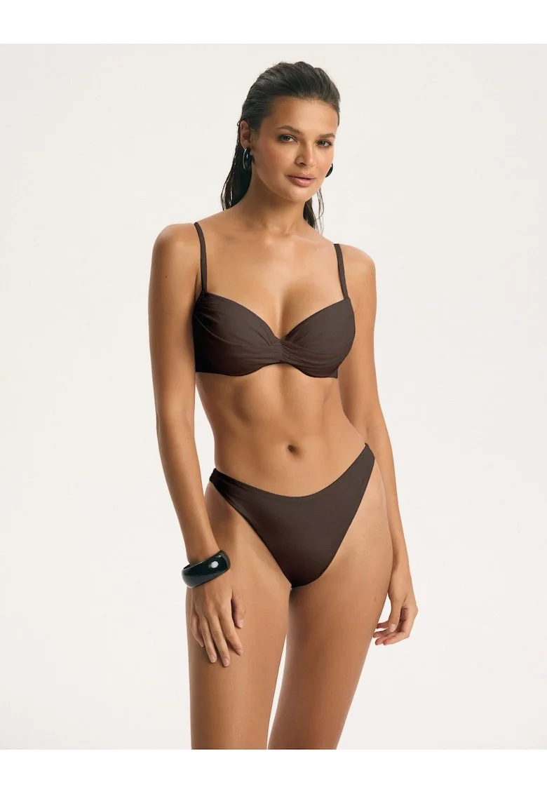 Slip de baie dama figi high leg Goddess, Maro bronz