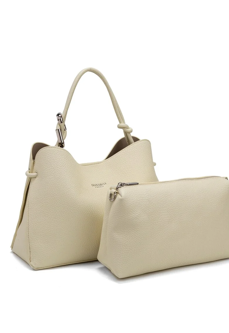 Geanta crossbody de piele ecologica cu etui detasabil Elora Lux, Galben
