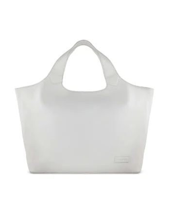 Geanta dama  Elsa marime L, piele naturala, set 4 piese, geanta laptop 15", crossbody si pouch, eleganta, alba, 494611