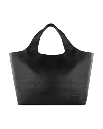 Geanta dama  Elsa marime L, piele naturala, set 4 piese, geanta laptop 15", crossbody si pouch, eleganta, neagra, 494611