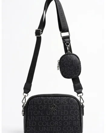 Geanta crossbody cu etui detasabil, Negru
