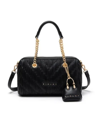 Geanta crossbody cu bareta din lant, Negru