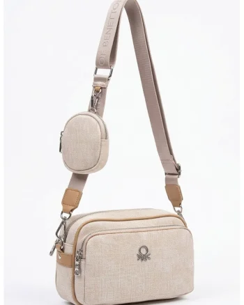 Geanta crossbody cu etui detasabil, Bej