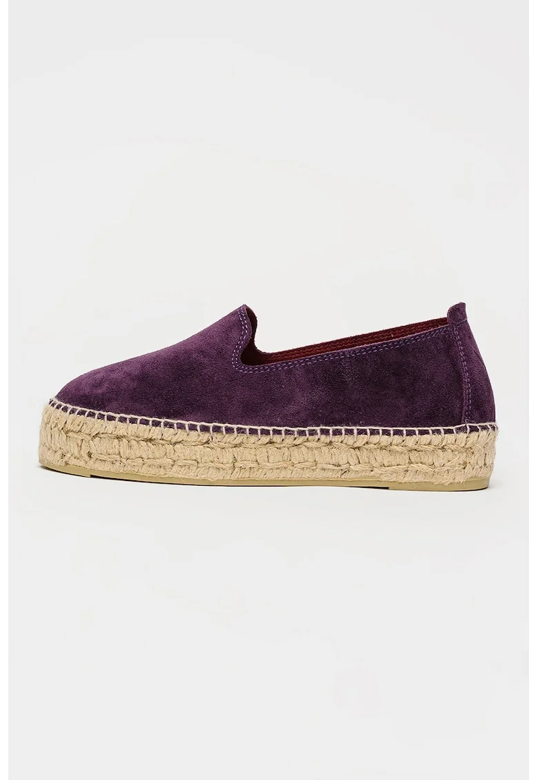 Espadrile slip-on din piele intoarsa, Violet