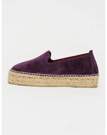 Espadrile slip-on din piele intoarsa, Violet