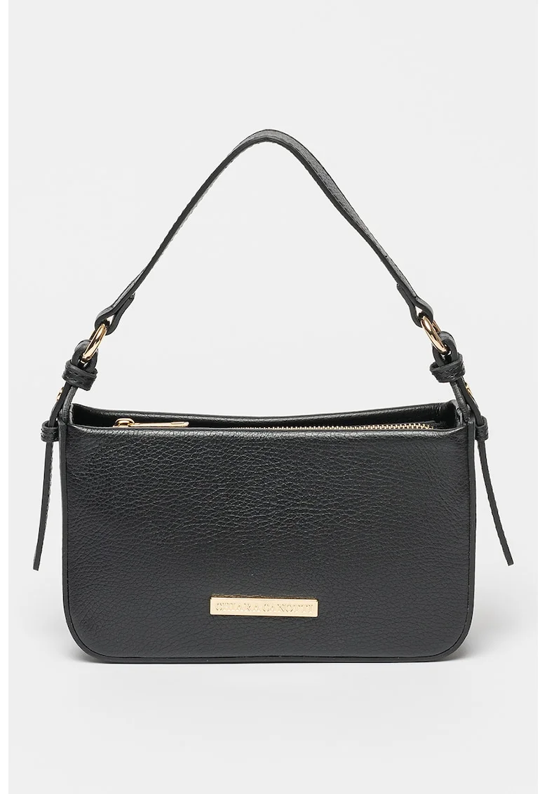Geanta crossbody de piele, Negru