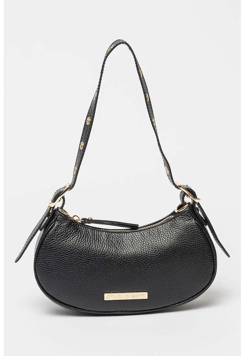 Geanta crossbody de piele, Negru