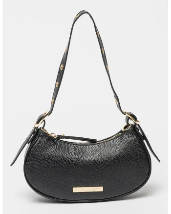 Geanta crossbody de piele, Negru