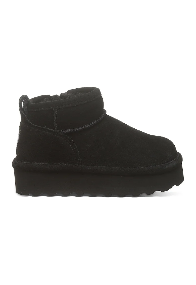 Ghete slip-on de piele intoarsa Retro, Negru