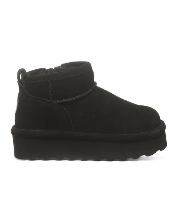 Ghete slip-on de piele intoarsa Retro, Negru