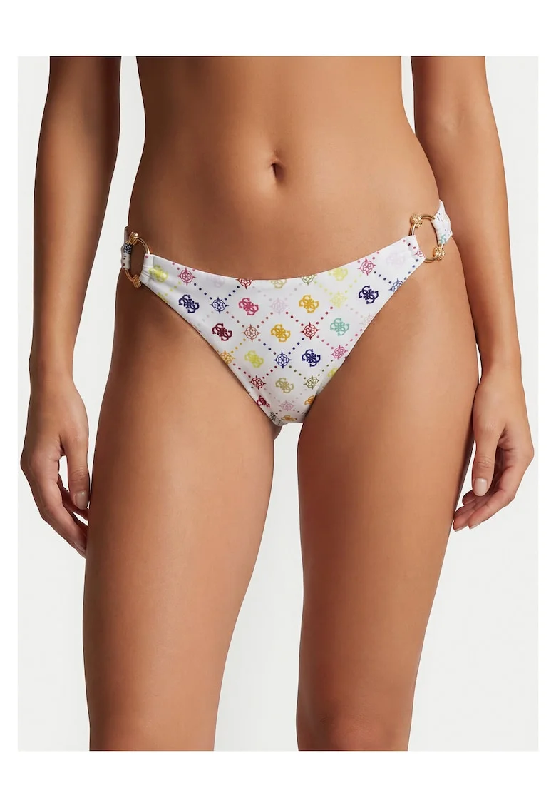 Slip de bikini de  Poliester, Alb, Alb