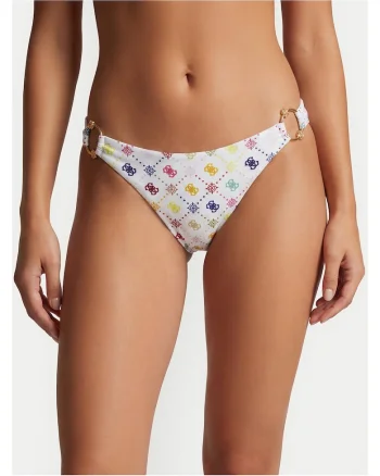 Slip de bikini de  Poliester, Alb, Alb