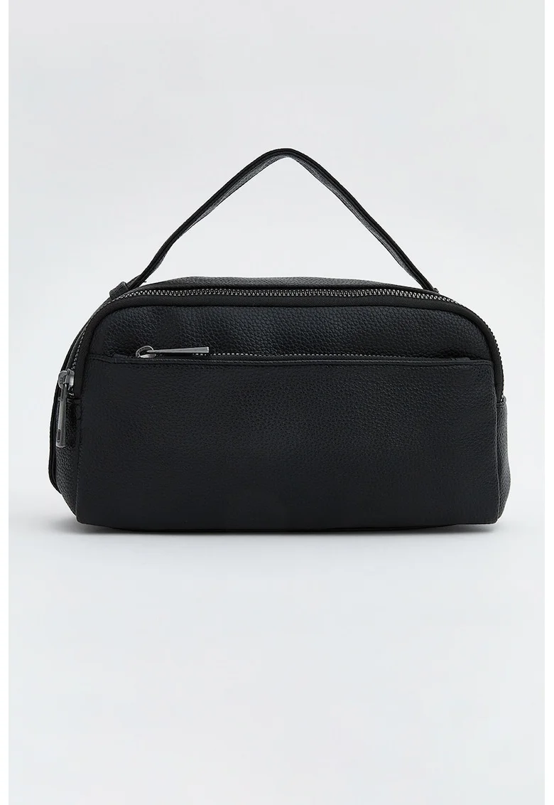 Geanta crossbody de piele ecologica, Negru